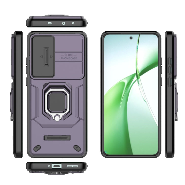 For OnePlus Nord CE4 5G Global Sliding Camshield TPU + PC Shockproof Phone Case with Holder(Purple) - OnePlus Cases by buy2fix | Online Shopping UK | buy2fix
