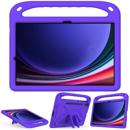 For Samsung Galaxy Tab S9+ Handle EVA Shockproof Tablet Case with Holder(Purple) - Galaxy Tab S9+ Cases by buy2fix | Online Shopping UK | buy2fix