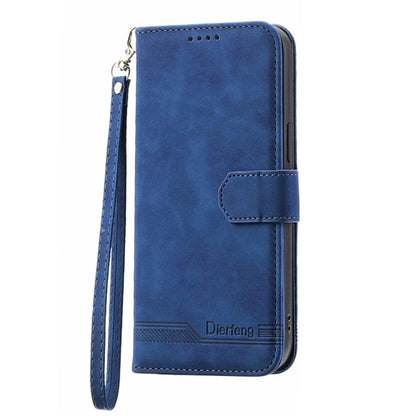 For Motorola Moto G Stylus 5G 2024 Dierfeng Dream Line TPU + PU Leather Phone Case(Blue) - Motorola Cases by buy2fix | Online Shopping UK | buy2fix