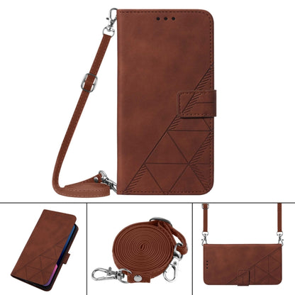 For Motorola Moto G Play 5G 2024 Crossbody 3D Embossed Flip Leather Phone Case(Brown) - Motorola Cases by buy2fix | Online Shopping UK | buy2fix