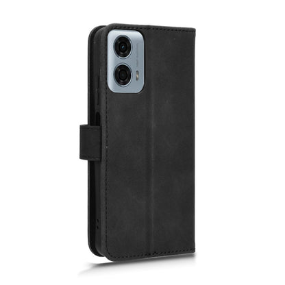 For Motorola Moto G Power 5G 2024 Skin Feel Magnetic Flip Leather Phone Case(Black) - Motorola Cases by buy2fix | Online Shopping UK | buy2fix