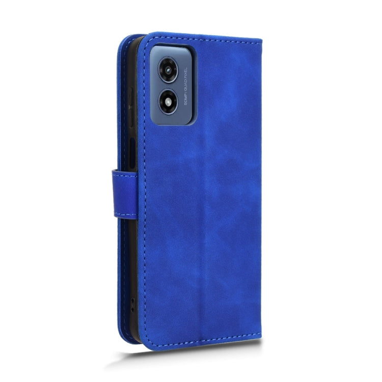 For Motorola Moto G Paly 4G 2024 Skin Feel Magnetic Flip Leather Phone Case(Blue) - Motorola Cases by buy2fix | Online Shopping UK | buy2fix