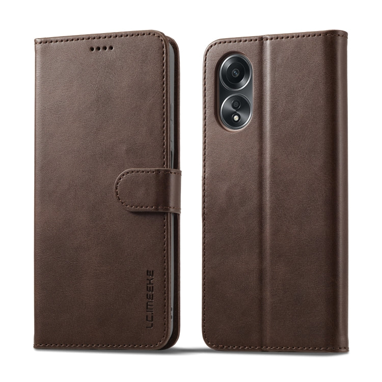 For OPPO A58 4G / A98 5G / F23 5G LC.IMEEKE Calf Texture Horizontal Flip Leather Case(Brown) - OPPO Cases by LC.IMEEKE | Online Shopping UK | buy2fix