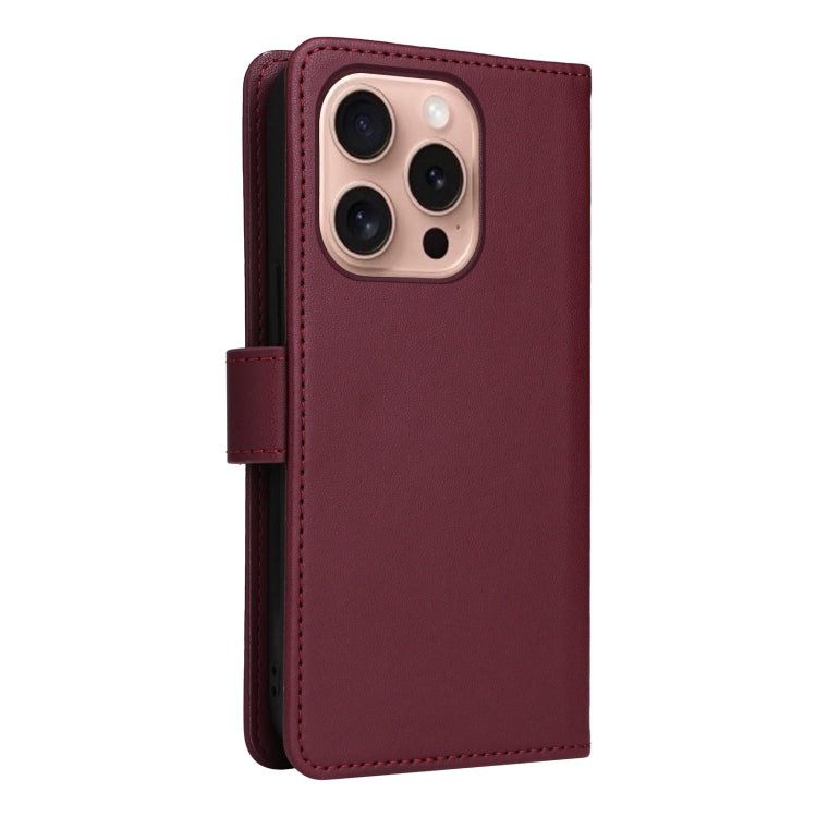 For iPhone 16 Pro BETOPNICE BN-005 2 in 1 Detachable Imitate Genuine Leather Phone Case(Wine Red) - iPhone 16 Pro Cases by BETOPNICE | Online Shopping UK | buy2fix