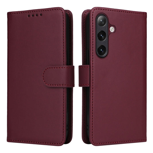 For Samsung Galaxy S24 5G BETOPNICE BN-005 2 in 1 Detachable Imitate Genuine Leather Phone Case(Wine Red) - Galaxy S24 5G Cases by BETOPNICE | Online Shopping UK | buy2fix