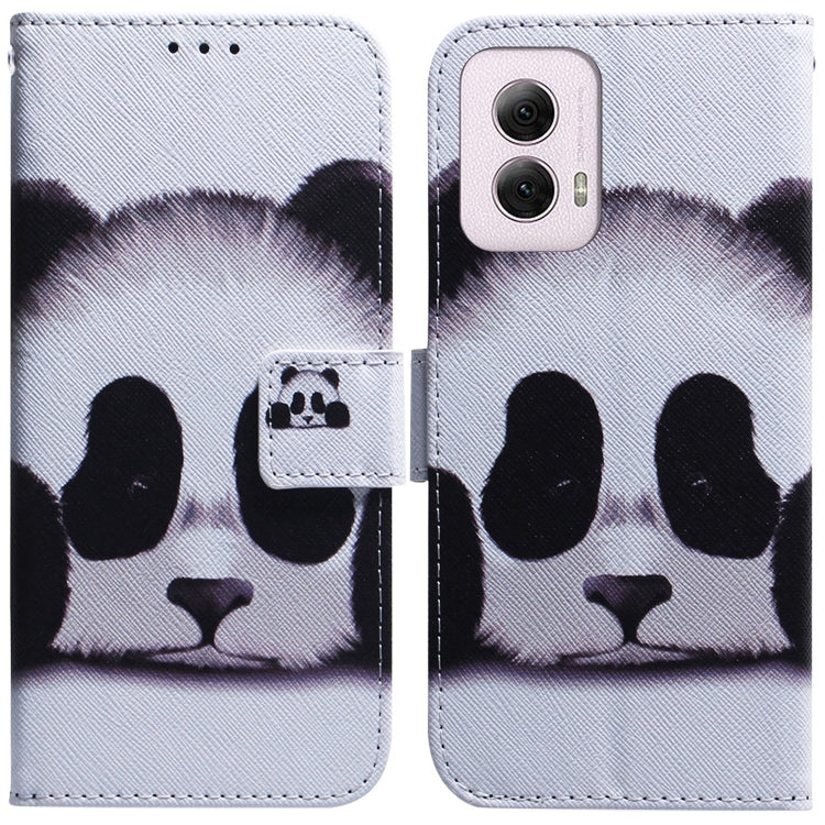 For Motorola Moto G Power 5G 2024 Coloured Drawing Flip Leather Phone Case(Panda) - Motorola Cases by buy2fix | Online Shopping UK | buy2fix