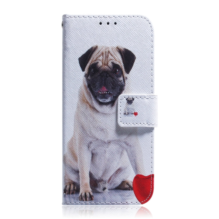 For Motorola Edge 2024 Coloured Drawing Flip Leather Phone Case(Pug) - Motorola Cases by buy2fix | Online Shopping UK | buy2fix