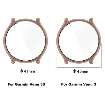 For Garmin Venu 3S PC + Tempered Glass Film Integrated Watch Case(Ink Blue) - Watch Cases by buy2fix | Online Shopping UK | buy2fix