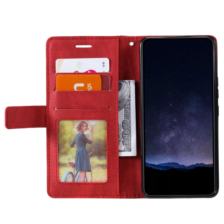 For iPhone 16 Pro Skin Feel Splicing Leather Phone Case(Red) - iPhone 16 Pro Cases by buy2fix | Online Shopping UK | buy2fix