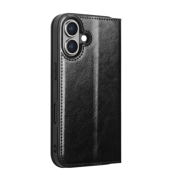 For iPhone 16 Plus QIALINO Classic Genuine Leather Phone Case(Black) - iPhone 16 Plus Cases by QIALINO | Online Shopping UK | buy2fix