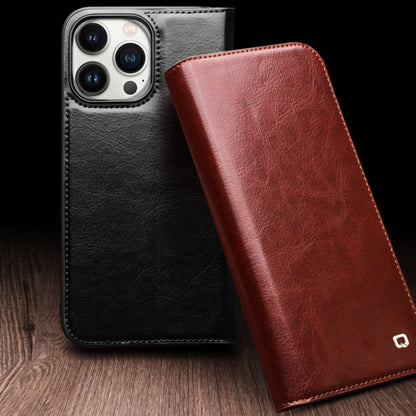 For iPhone 16 Plus QIALINO Classic Genuine Leather Phone Case(Black) - iPhone 16 Plus Cases by QIALINO | Online Shopping UK | buy2fix