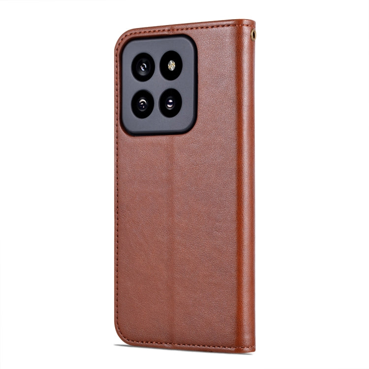 For Xiaomi 14 Pro AZNS Sheepskin Texture Flip Leather Phone Case(Brown) - 14 Pro Cases by AZNS | Online Shopping UK | buy2fix