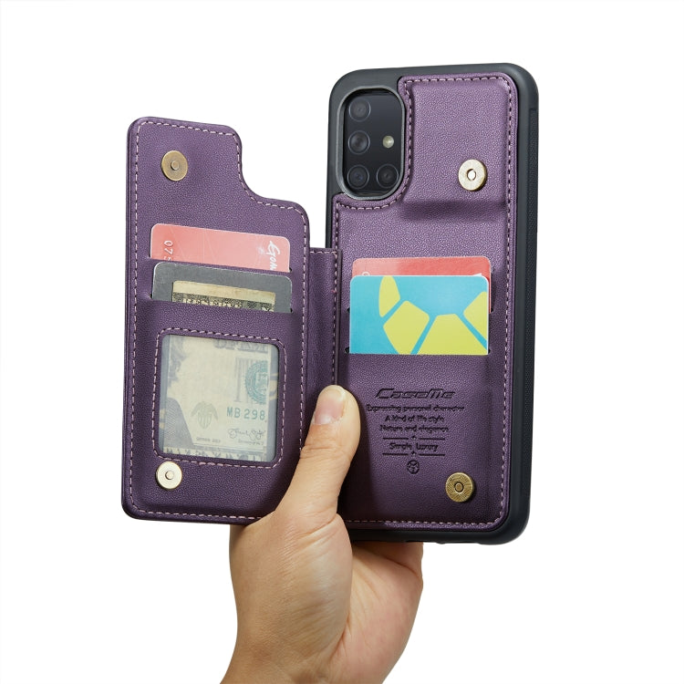 For Samsung Galaxy A51 4G CaseMe C22 Card Slots Holder RFID Anti-theft Phone Case(Purple) - Galaxy Phone Cases by CaseMe | Online Shopping UK | buy2fix