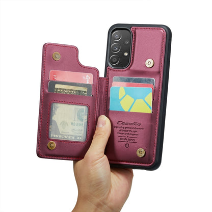 For Samsung Galaxy A52 4G/5G/A52s 5G CaseMe C22 Card Slots Holder RFID Anti-theft Phone Case(Wine Red) - Galaxy Phone Cases by CaseMe | Online Shopping UK | buy2fix