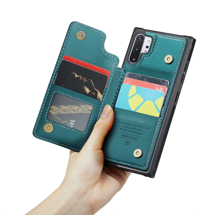 For Samsung Galaxy Note10+ 5G CaseMe C22 Card Slots Holder RFID Anti-theft Phone Case(Blue Green) - Galaxy Phone Cases by CaseMe | Online Shopping UK | buy2fix