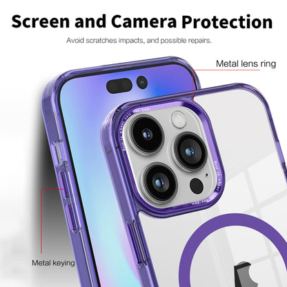 For iPhone 14 Pro Max Ice Color Magnetic Series PC + Acrylic Magsafe Phone Case(Blue) - iPhone 14 Pro Max Cases by buy2fix | Online Shopping UK | buy2fix