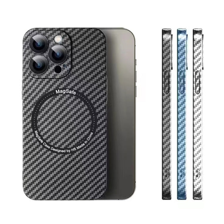 For iPhone 12 Pro MagSafe Magnetic PC Carbon Fiber Phone Case with Lens Film(Black) - iPhone 12 / 12 Pro Cases by buy2fix | Online Shopping UK | buy2fix