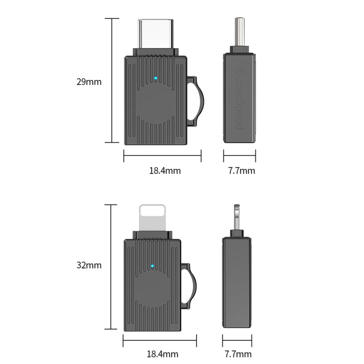 USB to 8 Pin Multifunction Travel Case Shape Apapter(Tarnish) - Converter & Adapter by buy2fix | Online Shopping UK | buy2fix