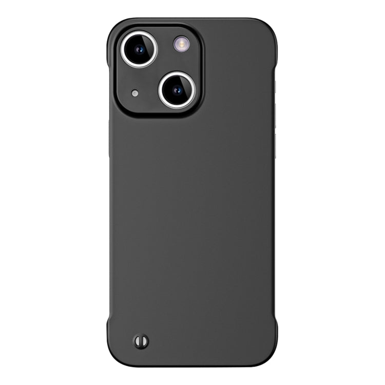 For iPhone 13 Frameless Metallic Paint Hybrid PC Phone Case(Matte Black) - iPhone 13 Cases by buy2fix | Online Shopping UK | buy2fix