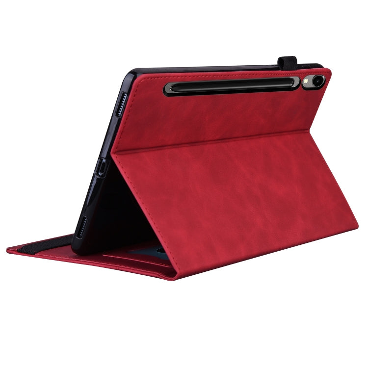 For Samsung Galaxy Tab S9 Ultra /S8 Ultra Splicing Shockproof Leather Tablet Case(Red) - Galaxy Tab S9 Ultra Cases by buy2fix | Online Shopping UK | buy2fix