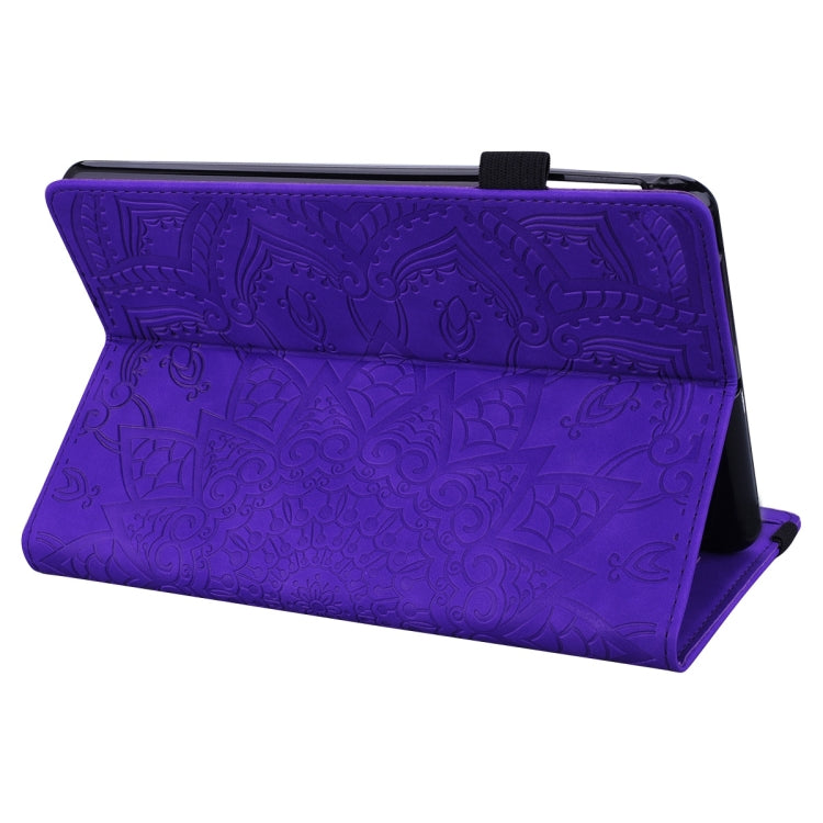 For Samsung Galaxy Tab S9 FE Calf Texture Embossed Leather Tablet Case(Purple) - Galaxy Tab S9 FE by buy2fix | Online Shopping UK | buy2fix