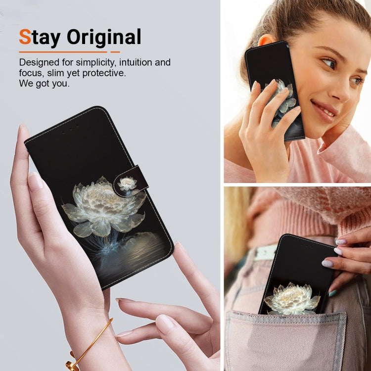 For Google Pixel 9 Crystal Texture Colored Drawing Leather Phone Case(Crystal Peony) - Google Cases by buy2fix | Online Shopping UK | buy2fix