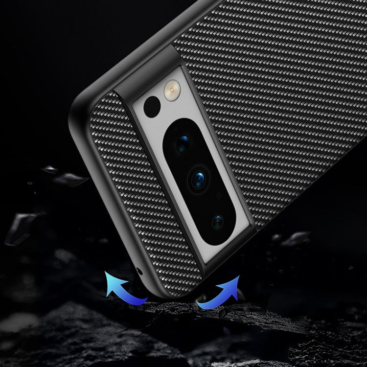 For Google Pixel 9 Ultra-thin Carbon Fiber Texture Printing Phone Case(Black Blue) - Google Cases by buy2fix | Online Shopping UK | buy2fix