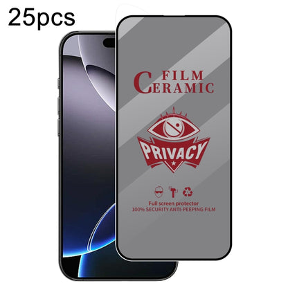 For iPhone 16 Pro Max 25pcs Full Coverage HD Privacy Ceramic Film - iPhone 16 Pro Max Tempered Glass by buy2fix | Online Shopping UK | buy2fix