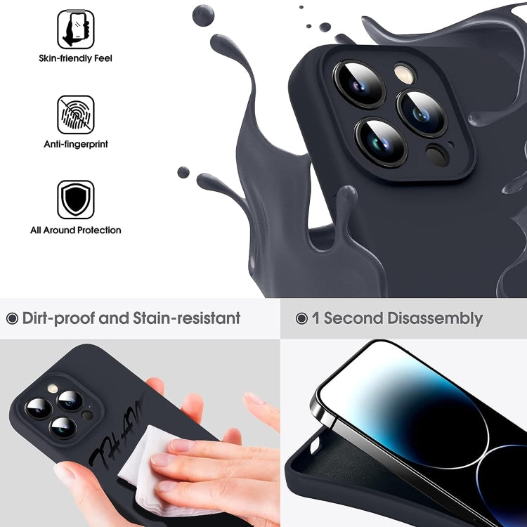 For iPhone 16 Pro Max Microfiber Liquid Silicone Shockproof Phone Case(Black) - iPhone 16 Pro Max Cases by buy2fix | Online Shopping UK | buy2fix