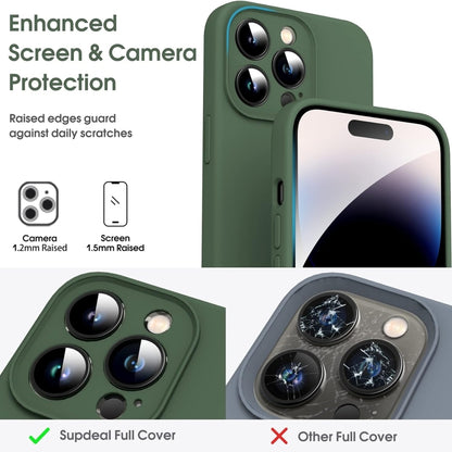 For iPhone 16 Plus Microfiber Liquid Silicone Shockproof Phone Case(Dark Green) - iPhone 16 Plus Cases by buy2fix | Online Shopping UK | buy2fix