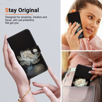 For Motorola Moto G Play 4G 2024 Crystal Texture Colored Drawing Leather Phone Case(Crystal Peony) - Motorola Cases by buy2fix | Online Shopping UK | buy2fix