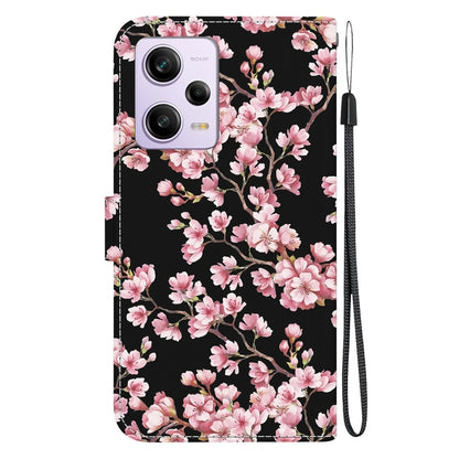 For Xiaomi Redmi Note 12 Pro Crystal Texture Colored Drawing Leather Phone Case(Plum Bossom) - Xiaomi Cases by buy2fix | Online Shopping UK | buy2fix