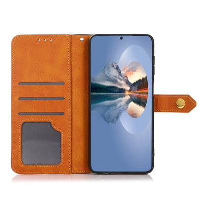 For Google Pixel 9 KHAZNEH Dual-color Cowhide Texture Flip Leather Phone Case(Blue) - Google Cases by buy2fix | Online Shopping UK | buy2fix