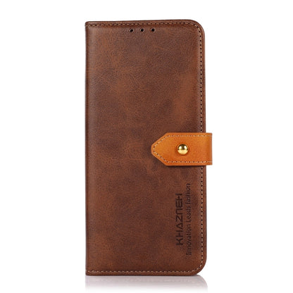 For Google Pixel 9 Pro KHAZNEH Dual-color Cowhide Texture Flip Leather Phone Case(Brown) - Google Cases by buy2fix | Online Shopping UK | buy2fix