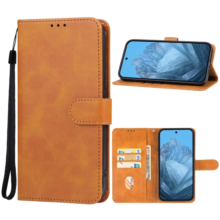 For Google Pixel 9 Leather Phone Case(Brown) - Google Cases by buy2fix | Online Shopping UK | buy2fix