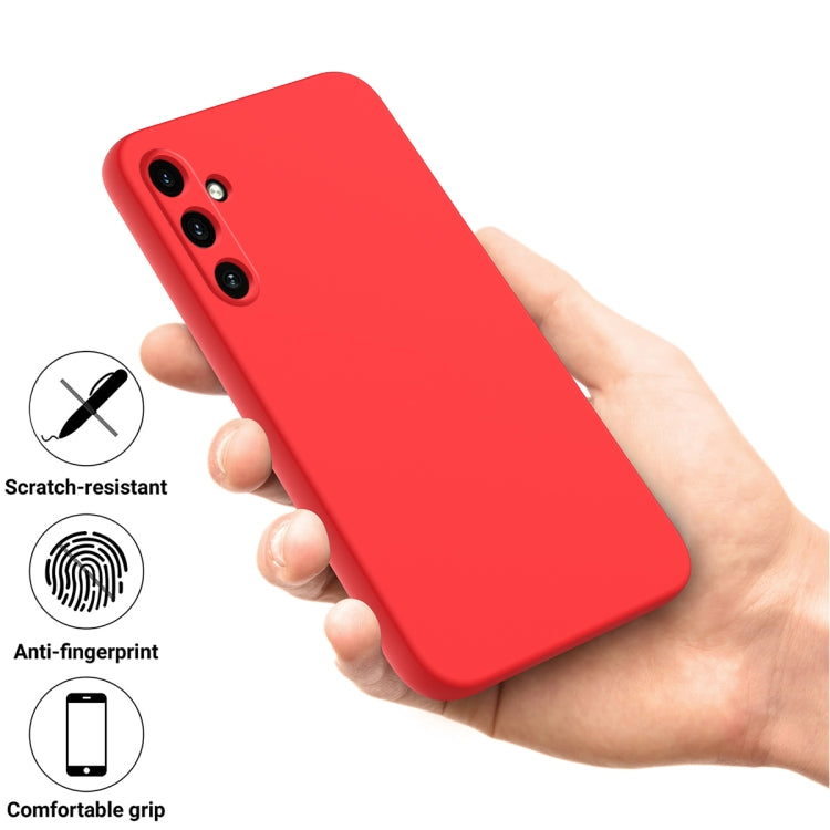 For Samsung Galaxy A55 5G Pure Color Liquid Silicone Shockproof Full Coverage Phone Case(Red) - Galaxy Phone Cases by buy2fix | Online Shopping UK | buy2fix