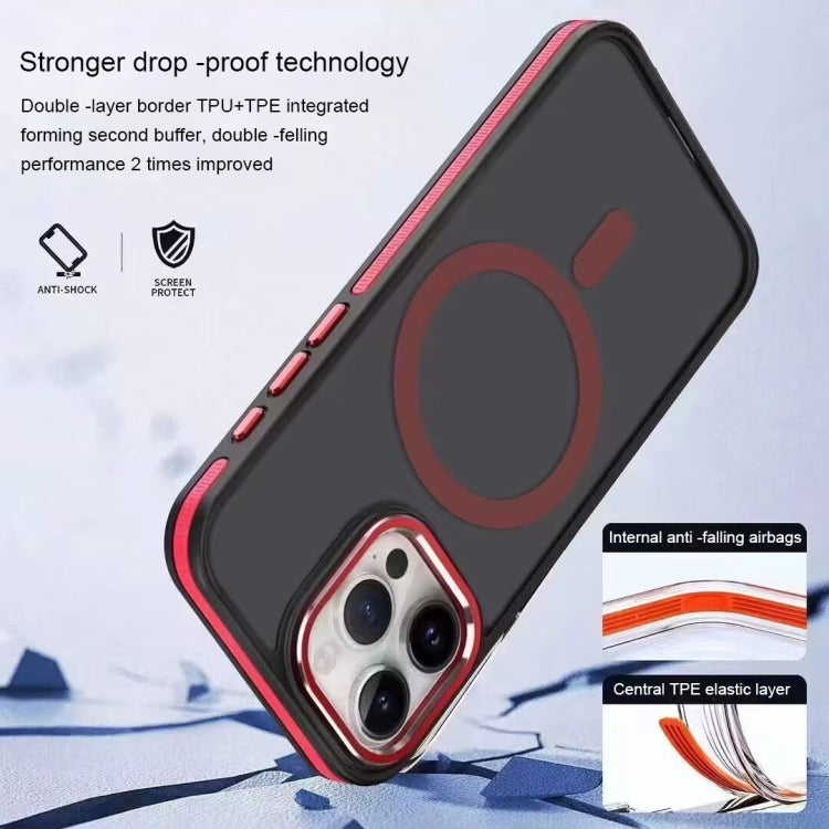 For iPhone 12 Pro Max Two-color Frosted MagSafe Magnetic Phone Case(Orange) - iPhone 12 Pro Max Cases by buy2fix | Online Shopping UK | buy2fix