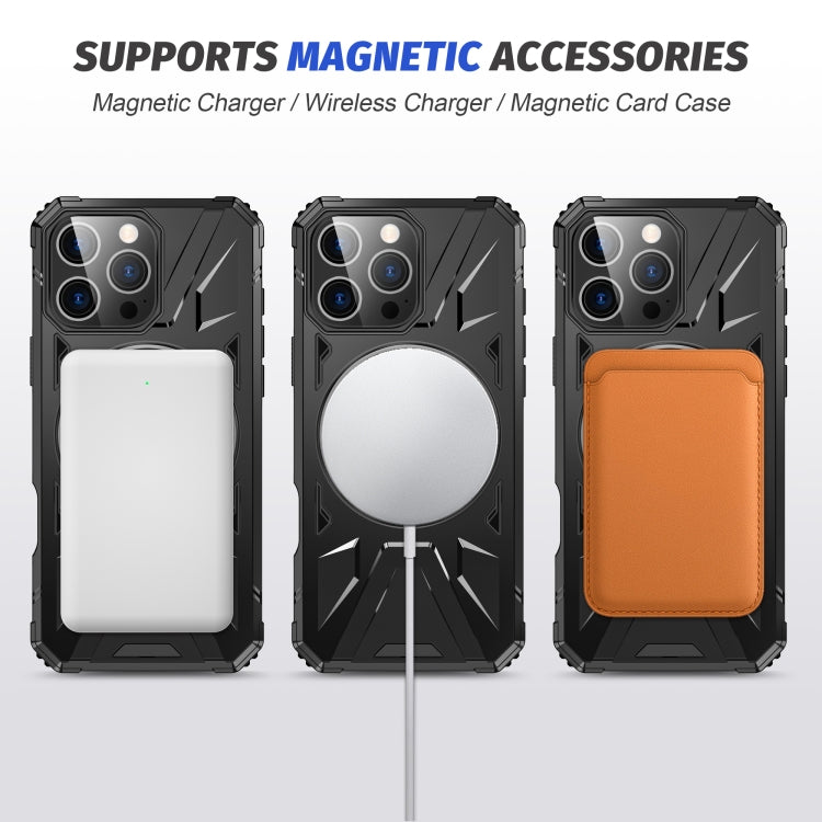 For iPhone 16 Pro MagSafe Magnetic Shockproof Phone Case with Ring Holder(Black) - iPhone 16 Pro Cases by buy2fix | Online Shopping UK | buy2fix