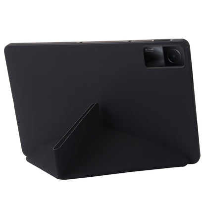 For Xiaomi Redmi Pad SE Deformation Silicone Leather Tablet Case(Black) - More Tablet Cases by buy2fix | Online Shopping UK | buy2fix