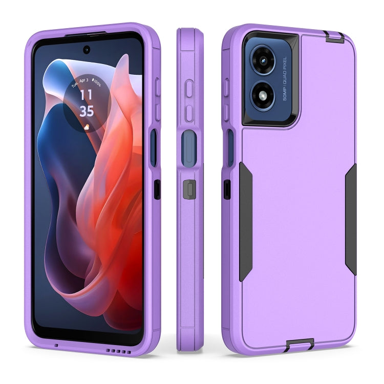 For Motorola Moto G Play 4G 2024 2 in 1 Magnetic PC + TPU Phone Case(Purple+Black) - Motorola Cases by buy2fix | Online Shopping UK | buy2fix