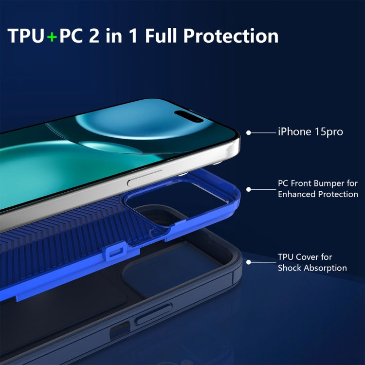 For iPhone 16 Plus 2 in 1 Magnetic PC + TPU Phone Case(Royal Blue+Dark Blue) - iPhone 16 Plus Cases by buy2fix | Online Shopping UK | buy2fix