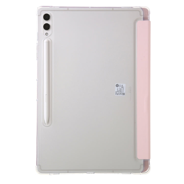 For Samsung Galaxy Tab S9+ Clear Acrylic Deformation Leather Tablet Case(Pink) - Galaxy Tab S9+ Cases by buy2fix | Online Shopping UK | buy2fix