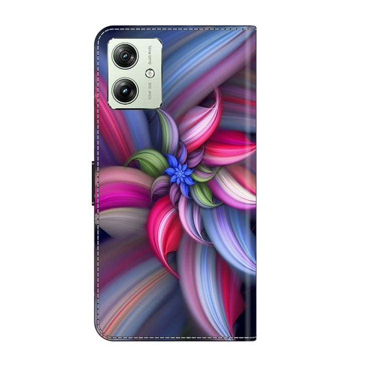 For Motorola Moto G54 Crystal 3D Shockproof Protective Leather Phone Case(Colorful Flower) - Motorola Cases by buy2fix | Online Shopping UK | buy2fix