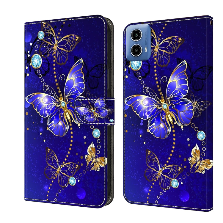 For Motorola Moto G24 Crystal 3D Shockproof Protective Leather Phone Case(Diamond Butterfly) - Motorola Cases by buy2fix | Online Shopping UK | buy2fix