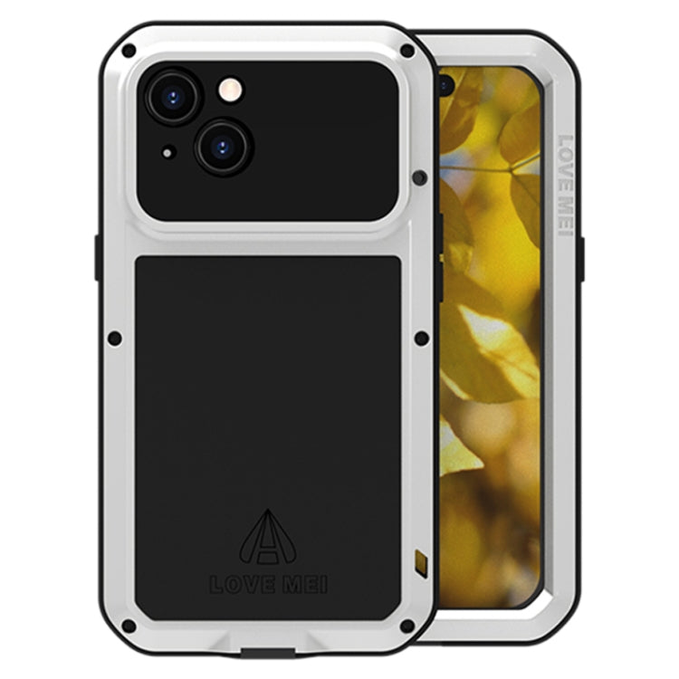 For iPhone 15 LOVE MEI Metal Shockproof Life Waterproof Dustproof Phone Case(Silver) - iPhone 15 Cases by LOVE MEI | Online Shopping UK | buy2fix