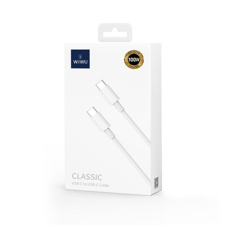 WIWU Wi-C008 100W USB-C / Type-C to USB-C / Type-C Fast Charging Data Cable, Length: 1.2m(White) - USB-C & Type-C Cable by WIWU | Online Shopping UK | buy2fix