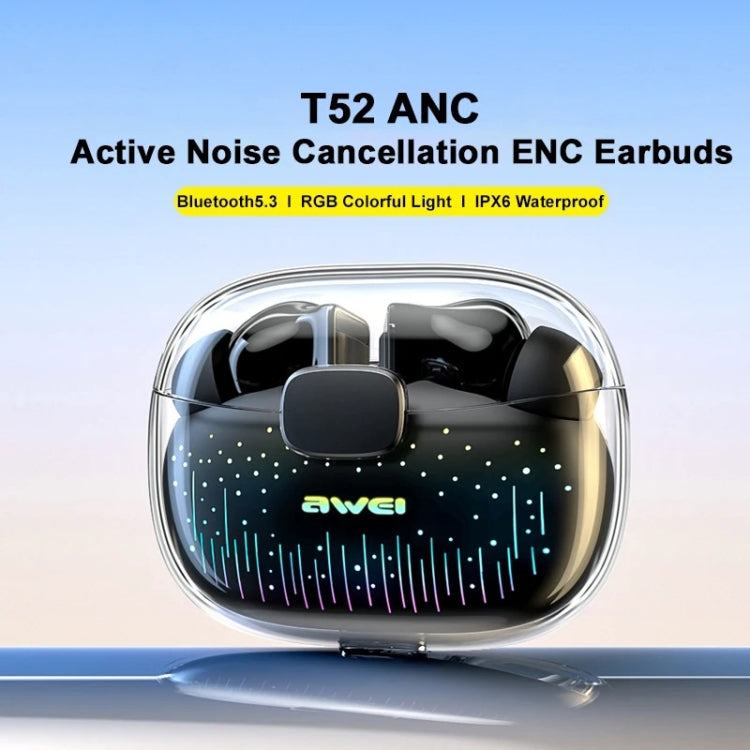 awei T52 ANC TWS Gaming Bluetooth Earbuds(Black) - Bluetooth Earphone by awei | Online Shopping UK | buy2fix