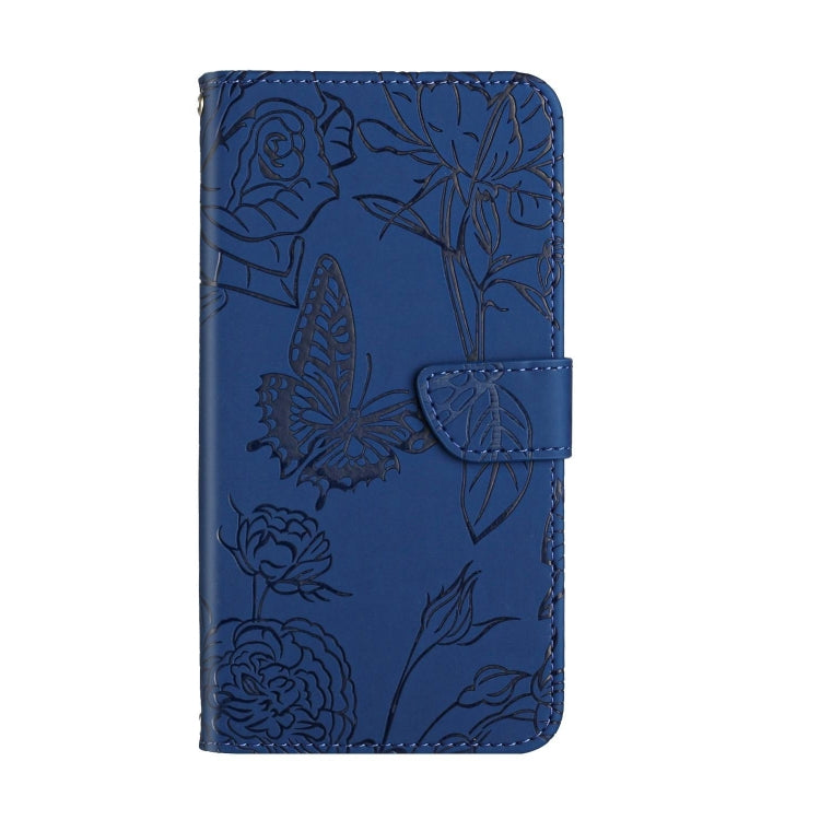 For Google Pixel 9 Skin Feel Butterfly Embossed Flip Leather Phone Case(Blue) - Google Cases by buy2fix | Online Shopping UK | buy2fix