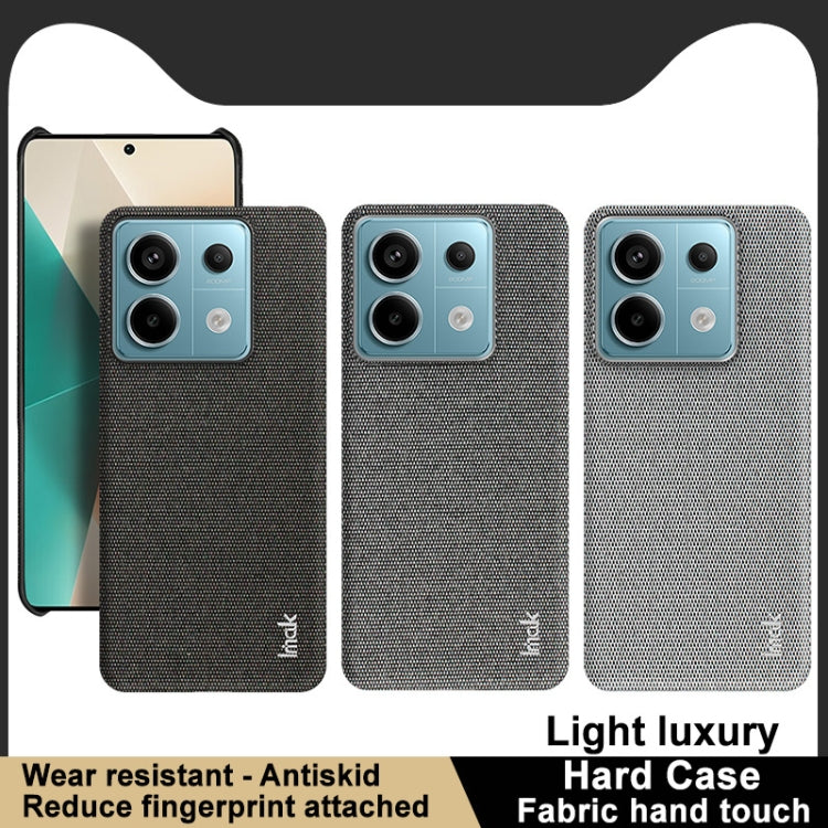 For Xiaomi Redmi Note 13 Pro 5G imak Ruiyi Series Cloth Texture PU + PC Phone Case(Dark Grey) - Note 13 Pro Cases by imak | Online Shopping UK | buy2fix