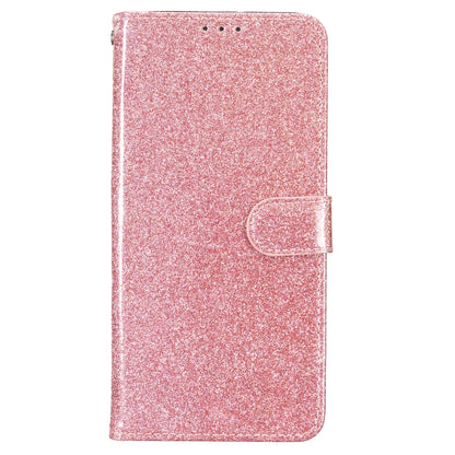 For Motorola Edge 2024 Glitter Powder Flip Leather Phone Case(Rose Gold) - Motorola Cases by buy2fix | Online Shopping UK | buy2fix